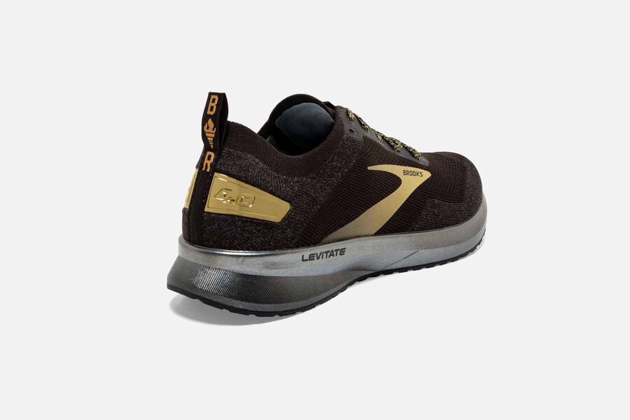 Brooks Levitate 4 Road Running Shoes Mens - Black/Gold - IVGPN-7268